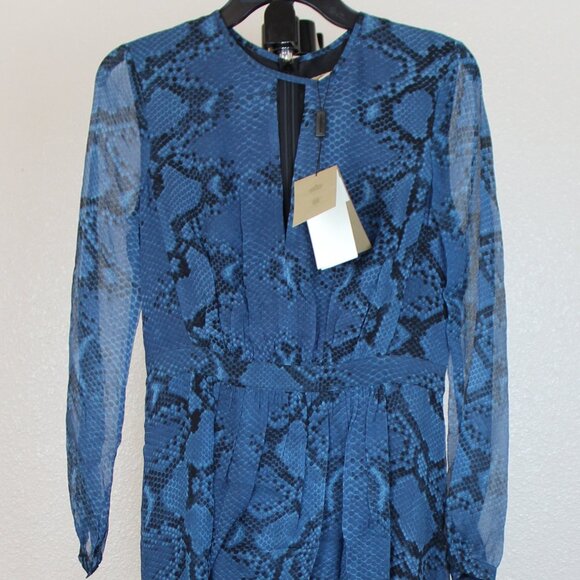 NWT Burberry Silk Snake Print Midi Dress | Elegant & Chic for Work & Events - Picture 15 of 16
